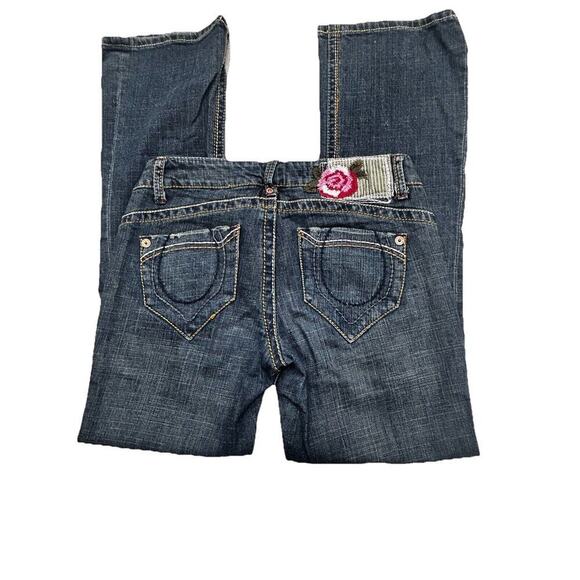Freestyle Revolution Jeans Women's Sz 7 Low Rise Boot Cut Med Wash Embroidered - Picture 1 of 9